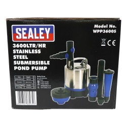 Sealey Submersible Pond Pump Staniness Steel 3600L/hr