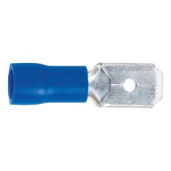 Sealey Terminals 100 Pack Push On 6.3mm Male Blue