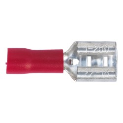 Sealey Terminals 100 Pack Push On 6.3mm Female Red