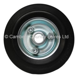 Solid Rubber Wheel Silver Steel Hub 125mm x 30mm