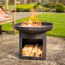 Smart Garden Outdoor Heating Laguna Firebowl & Log Store