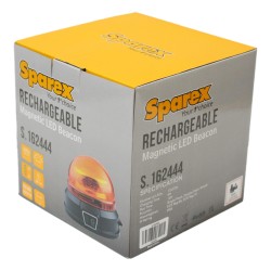 Sparex Rechargeable LED Amber Beacon Magnetic
