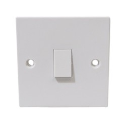 Status White Fitting Light Switch 10 Amp 1 Gang