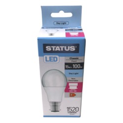 Status LED Light Bulb GLS Large BC 15w/100w