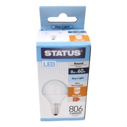 Status LED Light Bulb Round Small ES 8w/60w