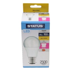 Status LED Light Bulb GLS Large BC 20w/150w