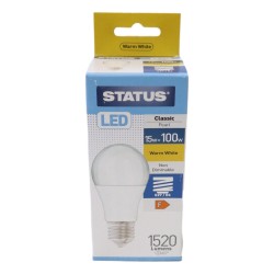Status LED Light Bulb GLS Large ES 15w/100w