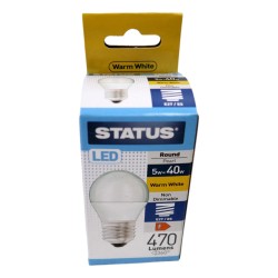 Status LED Light Bulb Round Large ES 5w/40w
