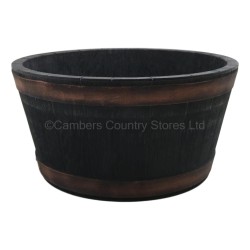 Sankey Plastic Planter Oakwood Barrel 50cm