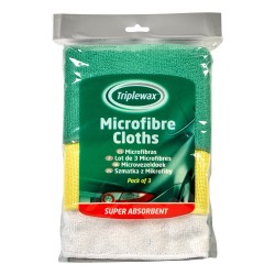 Triplewax Microfibre Cloths Triple Pack