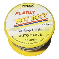 Wotnots Auto Cable 27 Amp Black 2.5 Metres