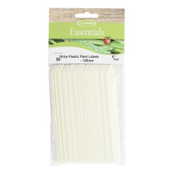 Plant Labels White Plastic 125mm x 50 Pack