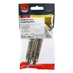 Timco Projecting Bolt M10 x 100mm 2 Pack