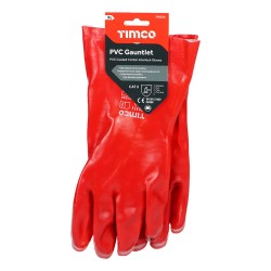 Timco Work Gloves PVC Coated Gauntlet