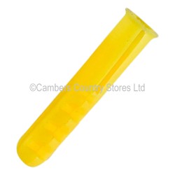 Plastic Wall Plug 100 Pack Yellow