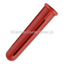 Plastic Wall Plug 100 Pack Red