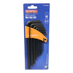 Faithfull Allen Key Set Long Arm 9 Piece 1.5-10mm