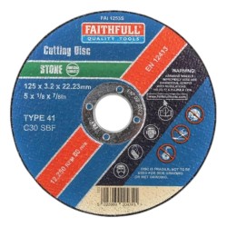 Faithfull Cutting Disc Stone 125mm x 3.2mm x 22mm