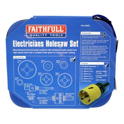 Faithfull Holesaw Kit Electricians 9 Piece 16-51mm
