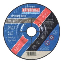 Faithfull Grinding Disc DC Metal 100mm x 6.5mm x 16mm