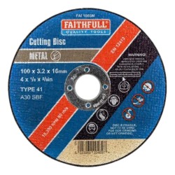 Faithfull Cutting Disc Metal 100mm x 3.2mm x 16mm