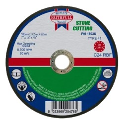 Faithfull Cutting Disc Stone 180mm x 3.2mm x 22mm