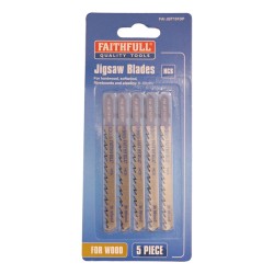 Faithfull Jigsaw Blades Wood & Board Cutting 5 Pack