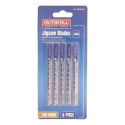 Faithfull Jigsaw Blades Wood & Board Cutting 5 Pack