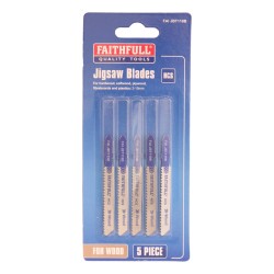 Faithfull Jigsaw Blades Wood & Board Cutting 5 Pack