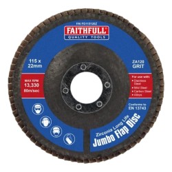 Faithfull Jumbo Abrasive Flap Disc 115mm x 22mm