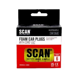 Scan Foam Ear Plugs Tapered & Corded 6 Pairs
