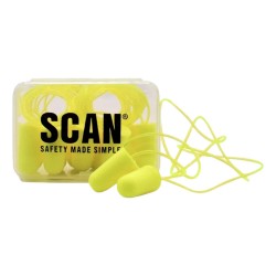 Scan Foam Ear Plugs Tapered & Corded 6 Pairs