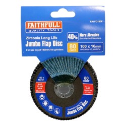 Faithfull Jumbo Abrasive Flap Disc 100mm x 16mm