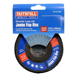 Faithfull Jumbo Abrasive Flap Disc 115mm x 22mm