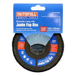 Faithfull Jumbo Abrasive Flap Disc 125mm x 22mm