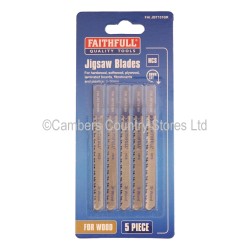 Faithfull Jigsaw Blades Wood 5 Pack T101BR