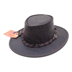 Barmah Australian Kangaroo Leather Hat Crackle Brown