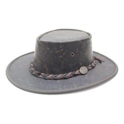 Barmah Australian Kangaroo Leather Hat Crackle Brown
