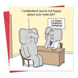 Twizler Greeting Cards Elephant Nose Job
