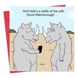 Twizler Greeting Cards David Attenborough Selfie