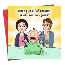 Twizler Greeting Cards Turn It Off & On Again