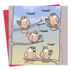 Twizler Greeting Cards Tweeting Twats