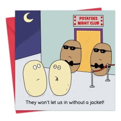Twizler Greeting Cards Potato Night Club
