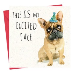 Twizler Greeting Cards This Is My Excited Face Dog