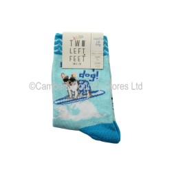 Two Left Feet Kids Socks Surfs Up Dog