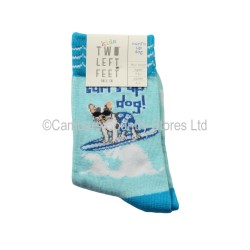 Two Left Feet Kids Socks Surfs Up Dog