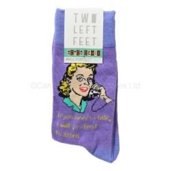 Two Left Feet Retro Socks Pretend To Listen