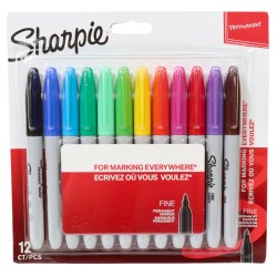 Sharpie Marker Pens Fine Tip Assorted 12 Pack