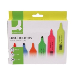 Q Connect Office Highlighter Pen Set 6 Pack