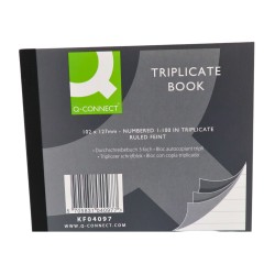 Q-Connect Triplicate Book 100 Page Ruled 102 x 127mm